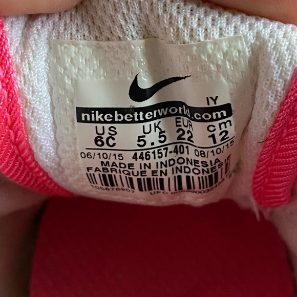 Nike Metro Plus Blue Pink 2 Strap Sneakers Easy Slip On Shoes Toddler Size 6C - Picture 7 of 7